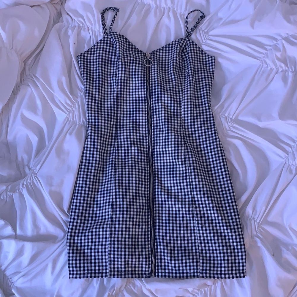 forever 21 gingham zip dress